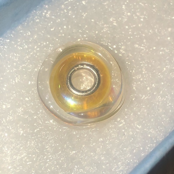 925 LAA Honey Twilight Murano Glass Beads Pearlescent yellow 61402 Retired EUC - Picture 4 of 12